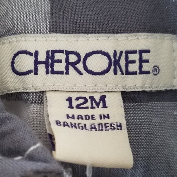 NWT Cherokee Button Down Checkered Shirt 12m - Picture 6 of 6